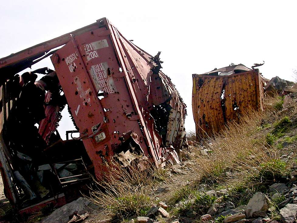 2004_Afghanistan_127_Bombed_containers_on_TV_Hill